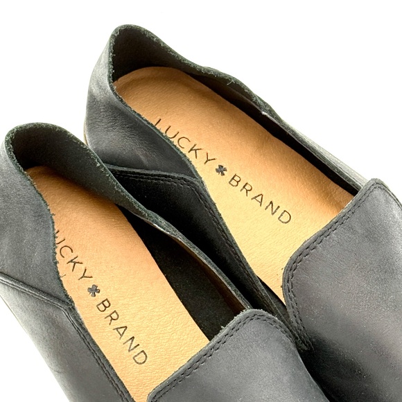 LUCKY BRAND Cahill Loafers Black Soft Leather Slip On Low Flat Heel Women's 5 - Picture 5 of 6